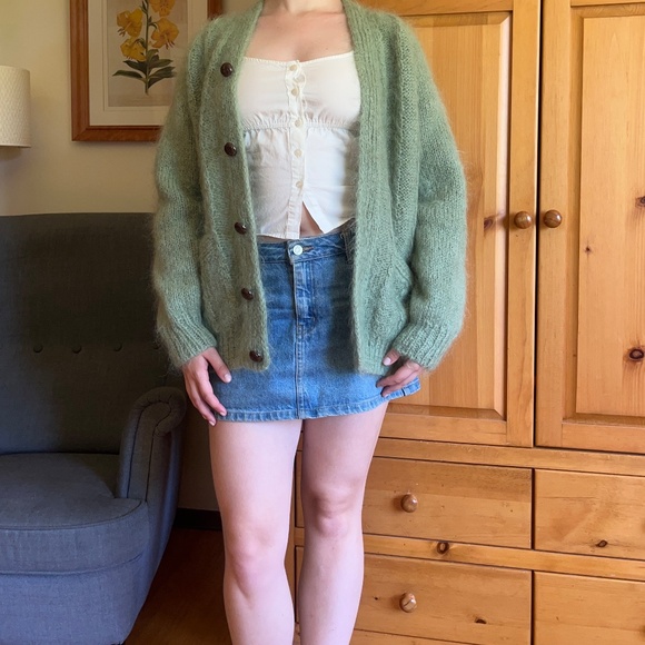 VINTAGE Green Mohair Cardigan - Picture 4 of 4